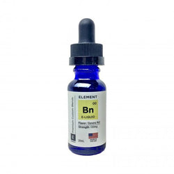 Element Eliquid Banana Nut flavored eliquid in a glass bottle.