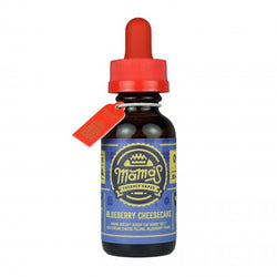 Mama’s Blueberry Cheesecake flavored eliquid in a glass bottle