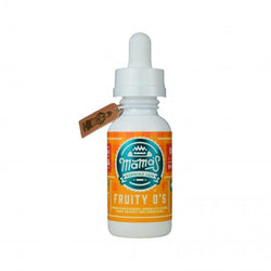 Mama’s Fruity O’s flavored eliquid in a glass bottle